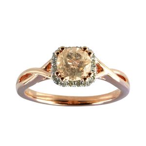 <p> Rose Gold Ring with Morganite and Diamonds</p>